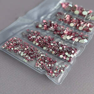 Набор страз для дизайна и декора холодной фиксации -1000 шт розовый