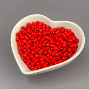 #6/0 Бисер китайский крупный, 450 г - красный матовый (ТТ-128)