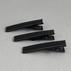 (10 шт) Заколка-заготовка уточка плоская 3,2 см - черный