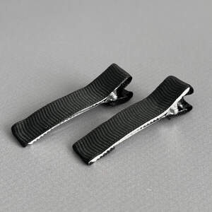 (10 шт) Заколка-заготовка уточка с репсовой лентой 4,7 см - черный