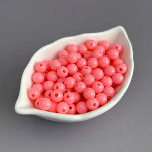 (20 гр) Пластиковые гладкие бусины 8 мм - персиковый