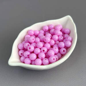 (20 гр) Пластиковые гладкие бусины 8 мм - сиреневый