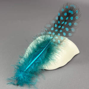 Перья куриные для рукоделия 5-10 см, 50шт - лазурный