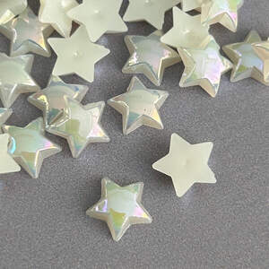 Полубусины Звезды 10 мм, 10 гр/уп - айвори с покрытием АВ
