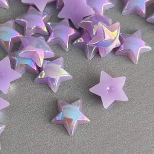 Полубусины Звезды 10 мм, 10 гр/уп - сиреневый с покрытием АВ