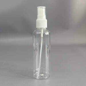 Флакон пластиковый с распылителем Ø39 мм, h -143 мм, объем - 100 мл - прозрачный