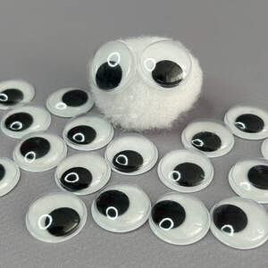 (10г) Подвижные глазки для игрушек самоклеющиеся Ø18 мм
