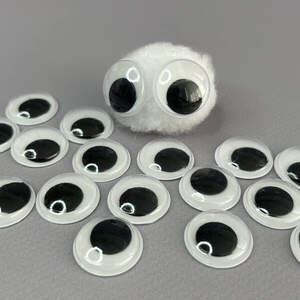 (10г) Подвижные глазки для игрушек самоклеющиеся Ø20 мм