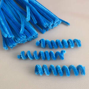 Пушистая проволока (синель) 30см - сине-голубой Пушистая проволока (синель) 30см - сине-голубой