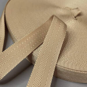 Стропа сумочная-ременная Елочка, 2,5 см средняя жесткость - бежевый