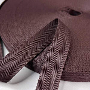 Стропа сумочная-ременная Елочка, 2,5 см средняя жесткость - шоколадная