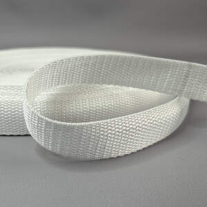 Стропа сумочная-ременная, 2,5 см средняя жесткость - белый