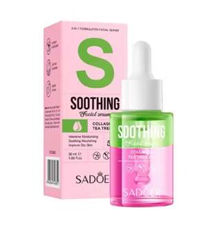 Двухфазная восстановительная сыворотка для лица Sadoer с коллагеном и чайным деревом, 30 мл