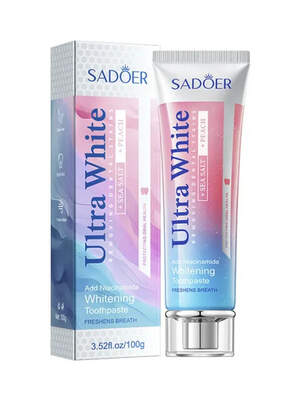 Отбеливающая зубная паста Sadoer с персиком и морской солью, 100g Отбеливающая зубная паста Sadoer с персиком и морской солью, 100g