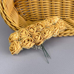 Фоамирановые розочки с фатином 1 букет (12шт) - капучино Фоамирановые розочки с фатином 1 букет (12шт) - капучино