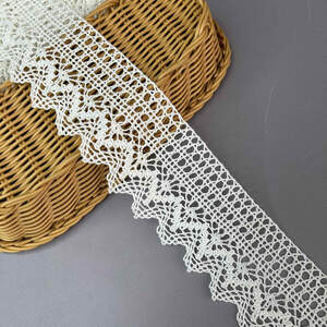 Хлопковое кружево 6,5 см (лен) - Молоко (#8173)