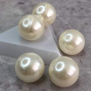 Ø20мм Бусина перламутр пластик, Айвори Ø20мм Бусина перламутр пластик, Айвори