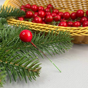 Калина лаковая Ø15 мм, для декора - красный Калина лаковая Ø15 мм, для декора - красный