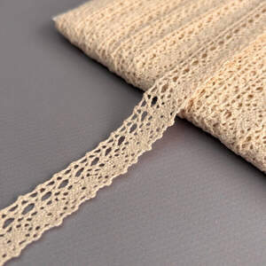 Кружево натуральное лен 1,8 см Цвет - Бежевый (лен-1176А)