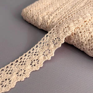 Кружево натуральное хлопок (лен) 2,8 см - Бежевый (1346А)