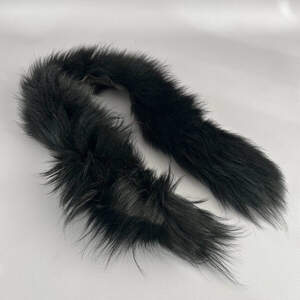 Опушка из натурального меха лисы окрашенная 70 см - черный