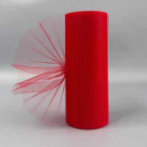 Фатин в рулонах 15см, моток 20м - красный
