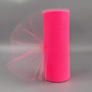 Фатин в рулонах 15см, моток 20м - розовый флуоресцентный