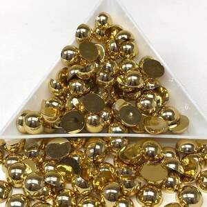 Полубусины 8мм, 10 гр/уп - цвет золотой