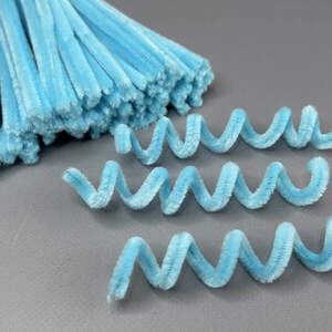 Пушистая проволока (синель) 30см - голубой