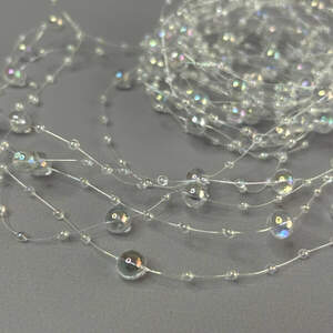 (5шт по 1,3 м) Бусины на леске Ø8 и Ø3мм - прозрачный с АВ