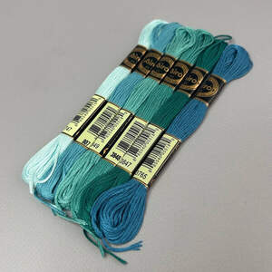 (6 шт по 8м) Набор мулине Airo (нитки для вышивания) - морской микс (747-3765)