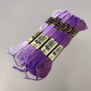 (6 шт по 8м) Набор мулине Airo (нитки для вышивания) - сиреневый микс (211-327)