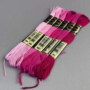 (6 шт по 8м) Набор мулине Airo (нитки для вышивания) - сиреневый микс (3609-915)