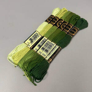 (6 шт по 8м) Набор мулине Airo (нитки для вышивания) - хаки микс (772-895)