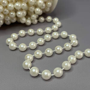 Бусины на нитке 1 метр, Ø10 мм - айвори