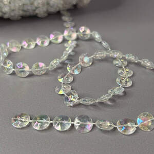 Бусины на нитке 10 мм кристалы-монетки - прозрачный с АВ