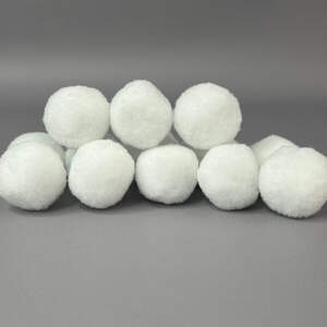 Помпон велюровый 3 см - белый