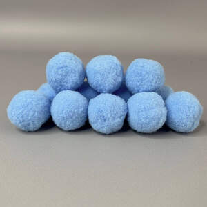 Помпон велюровый 3 см - голубой Помпон велюровый 3 см - голубой