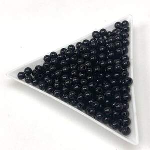 (20 грамм) Бусины пластик Ø4мм, Цвет - Черный (20 грамм) Бусины пластик Ø4мм, Цвет - Черный