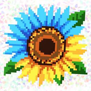 K-148 Подсолнух (10х15 см). Confetti. Водорастворимый флизелин с рисунком