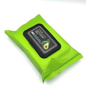 Влажные салфетки для снятия макияжа с экстрактом Авокадо, 80шт Влажные салфетки для снятия макияжа с экстрактом Авокадо, 80шт