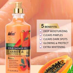 Гель скраб для душа Nary с экстрактом моркови и папайи, 1300мл