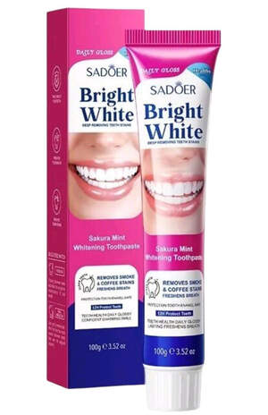 Отбеливающая зубная паста Sadoer с мятой и сакурой, 100г Отбеливающая зубная паста Sadoer с мятой и сакурой, 100г