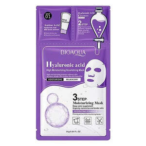 Трехэтапная маска для лица с гиалуроновой кислотой Bioaqua Hyaluronic Acid, 25г0,8г0,8г