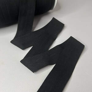 Трикотажная окантовочная бейка (стрейч эластичная) 3 см - черная