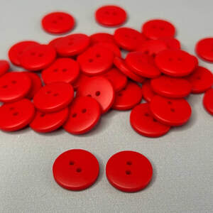 10 шт. - Пуговицы рубашечные Ø-15мм - красный матовый