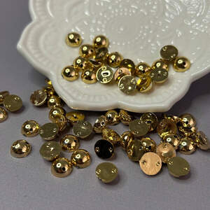 Полубусины пришивные 8мм, 10 гр/уп - цвет золотой