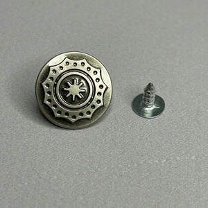 Пуговица джинсовая 17мм Блек никель (50шт)