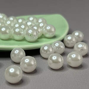 (20 гр) Бусины пластик Ø10мм - белый (20 гр) Бусины пластик Ø10мм - белый