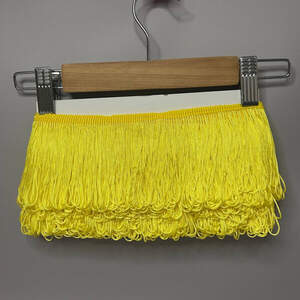 Бахрома танцевальная, петелька 10см, моток 13м - Желтый